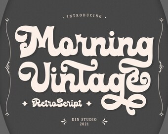 Instant Digital Download Finest Vintage Font Canva Fonts| Cricut Silhouette Design Space Fonts |Procreate Font Vintage & Groovy Fonts