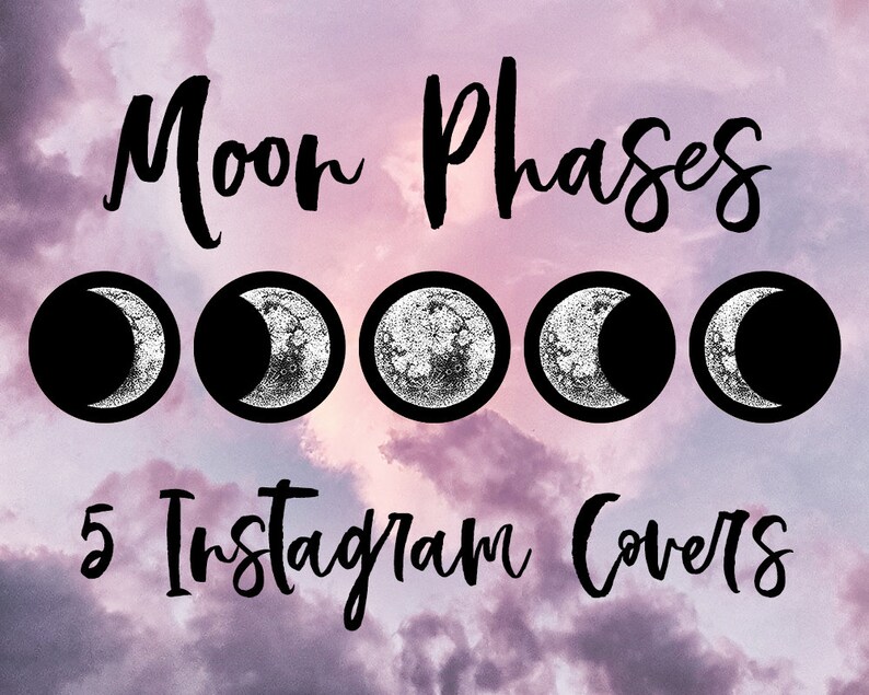 Moon Phases Instagram Story Highlight Icons Yoga Boho Insta | Etsy