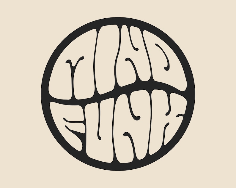 Psychedelic Logo Trippy Vintage Logo Round Instagram Logo - Etsy