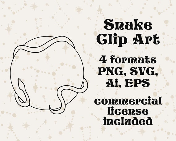 Snake Clip Art Tattoo Vector Serpent Svg Round Logo Creator Etsy