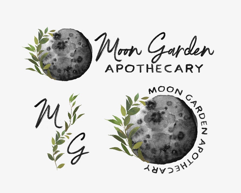 boho moon logo watercolor apothecary logo botanic etsy shop etsy boho moon logo watercolor apothecary logo botanic etsy shop logo wedding logo photographer vintage plant logo kids clothes shop logo