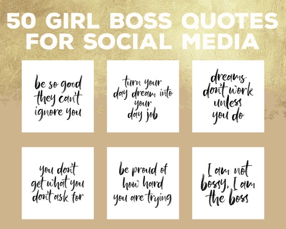 Girl Boss Quotes Instagram Business Quotes Bundle Social Etsy