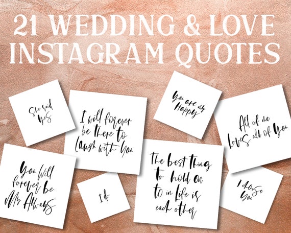 Wedding Instagram Quotes About Love Insta Branding Kit Etsy