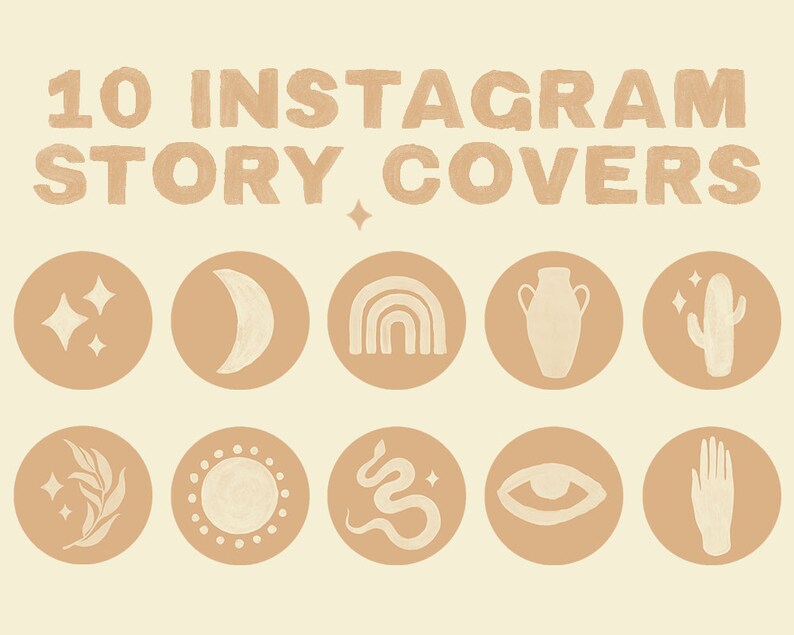 Insta Story Cover Icon Boho Desert Branding Kit Instagram | Etsy