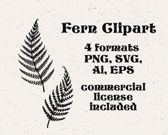 Download Fern Clip Art Boho Vector Plants Svg Garden Clipart Vector Etsy