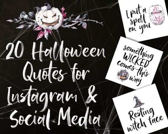 Halloween Sprüche Instagram Grafiken Motivierende Zitate Herbst Social Media Zitate Facebook Aquarell Halloween Brandstempel Kit Insta Post