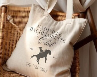 Nashville Bachelorette Tote Bags Bruidsfeestgeschenken, Bruidsmeisjes Feestartikelen voor meisjesreis, Gepersonaliseerde Canvas Totes