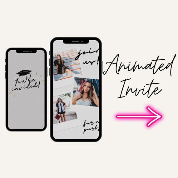 Digital Graduation Party Invitation Video Invite Electronic Etsy