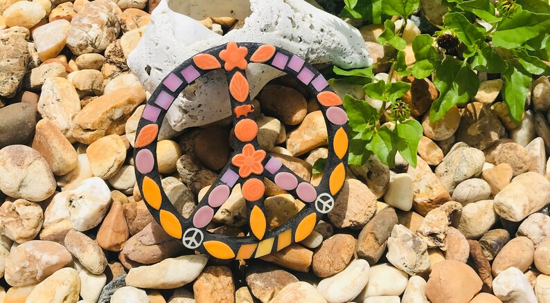 Peace Sign Flower Peace Sign Mosaic Peace Sign Orange