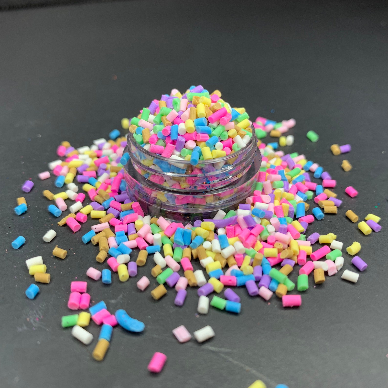 Polymer Clay Ice Cream Sprinkles Nail Art Tumbler Faux Crafts Etsy