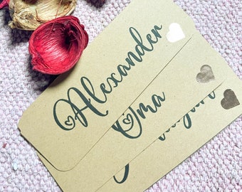 Porte-noms de mariage en papier kraft - Marque-places pour mariage Cartes de nom de mariage