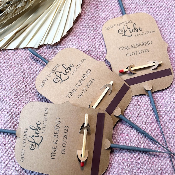 Hochzeit Wunderkerzen Etiketten Personalisierte. Für Hochzeit, Party, Jubiläum oder zur Verlobung (50/100/200)