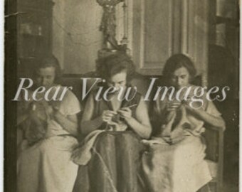KNITTING PARTY 1930's Vintage photograph Digital Download