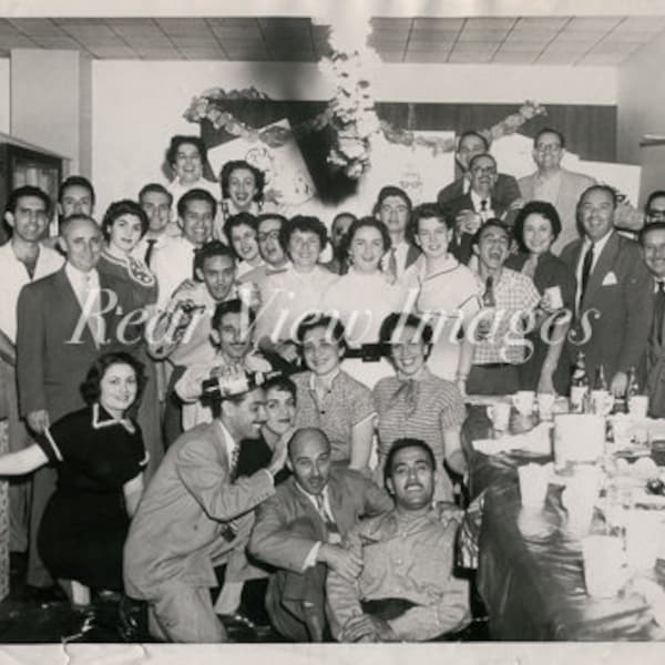 OFFICE PARTY 1950's Black and White Photo Digital Download