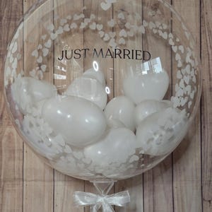 Personalisiertes Hochzeitsgeschenk mit Namen | Just Married Ballon | Hochzeitsballon | Geschenk für Brautpaar | Geldgeschenk Hochzeit | Bild 2