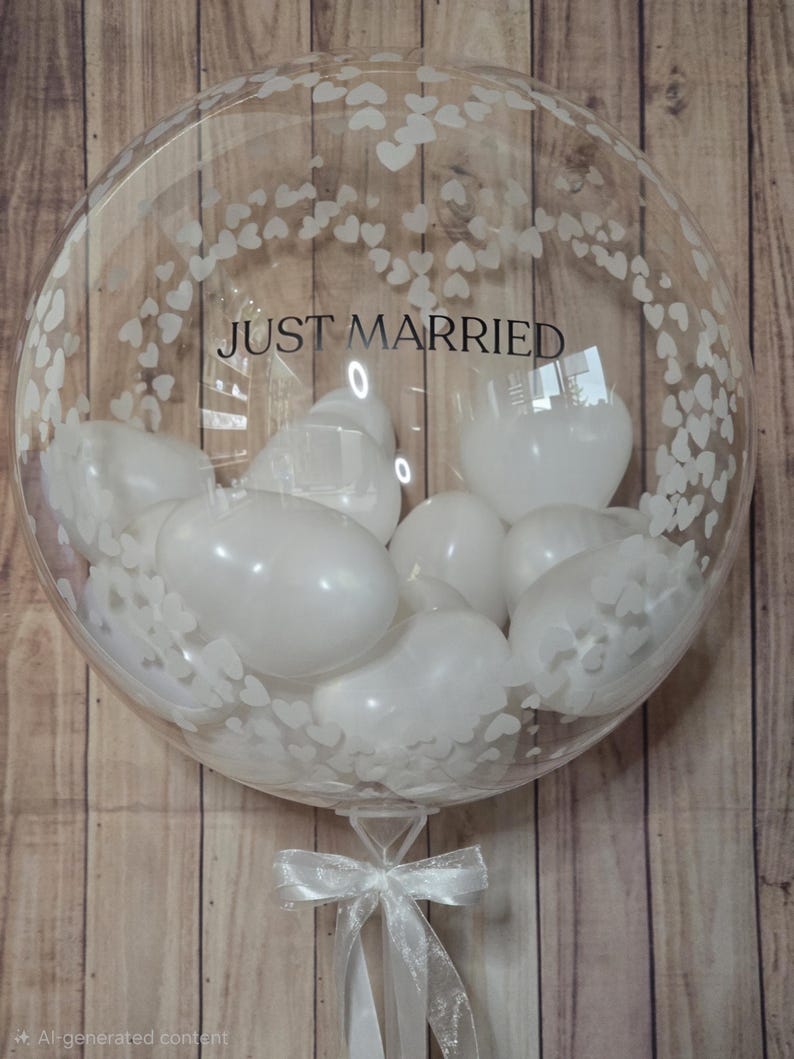 Personalisiertes Hochzeitsgeschenk mit Namen | Just Married Ballon | Hochzeitsballon | Geschenk für Brautpaar | Geldgeschenk Hochzeit | Bild 2