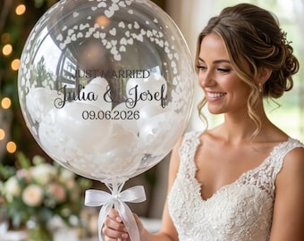 Geschenken met namen personaliseren | Just Married Ballon | Hochzeitsballon | Cadeau voor Brautpaar | Geldgeschenk Hochzeit |