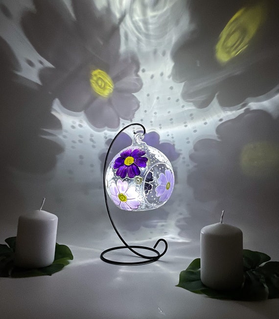 Glass tea light holders hanging online