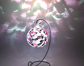Abstract Glass Candle Holder: Red, Black & White Home Decor