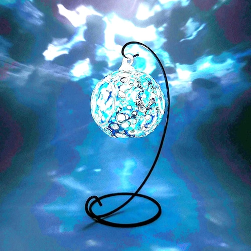 Sea Blue Candles Candela Sfera Blu Mare | Cera Naturale 100% | Vegana | 85 Mm | 20-40 Ore Di Durata