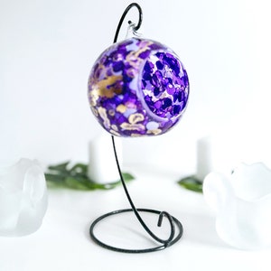 Purple Passion Abstract Glass Candle holder, Decorative Abstract Home Decor, Unique Gift for Home image 6