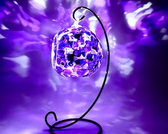 Purple Passion Abstract Glass Candle holder, Decorative Abstract Home Decor, Unique Gift for Home