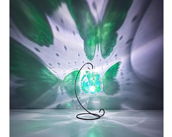Hand Painted Glass Butterfly Candle Holder, Nature Inspired Gift for Her, Botanical Glass Art