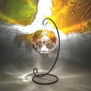 Hand Painted Autumn Leaves Glass Candle Holder - Fall Home Decor