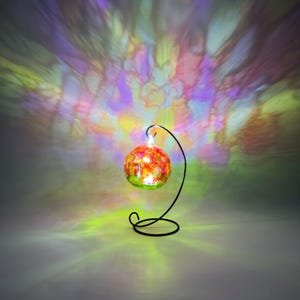 Hand-Painted Spring Meadow Glass Candle Holder: Abstract Home Decor