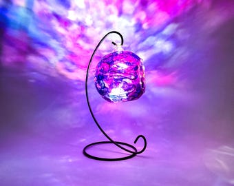 Galaxy Inspired Glass Candle Holder, Hand Painted, Abstract Home Decor