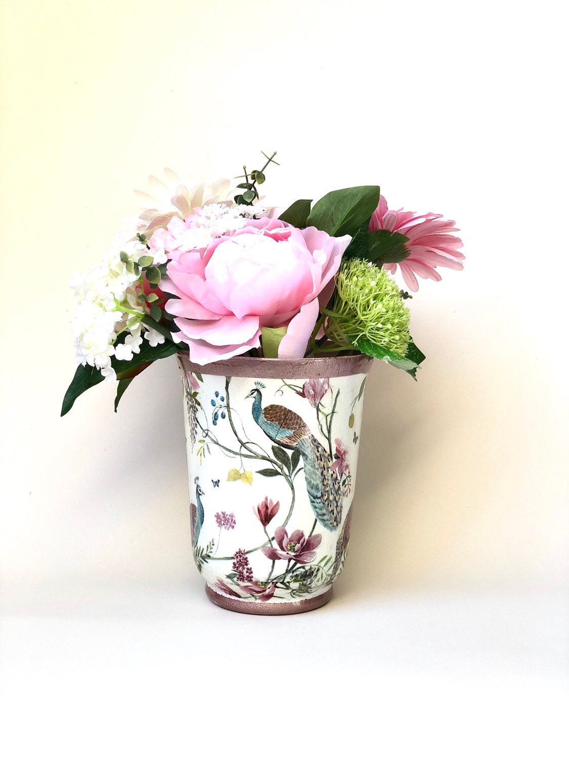 Rose gold large glass Vase for flowers ideal gift for her