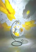 Hand-Painted Daisy Daffodil Glass Candle Holder: Spring Decor