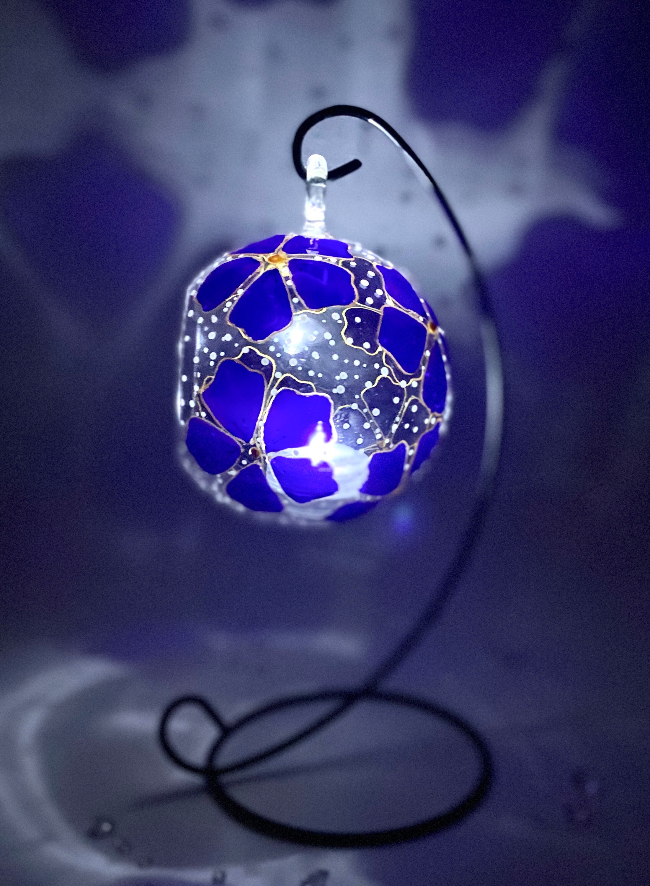 Royal Blue Candle Holder Hand Painted Tealight Holder Blue Etsy