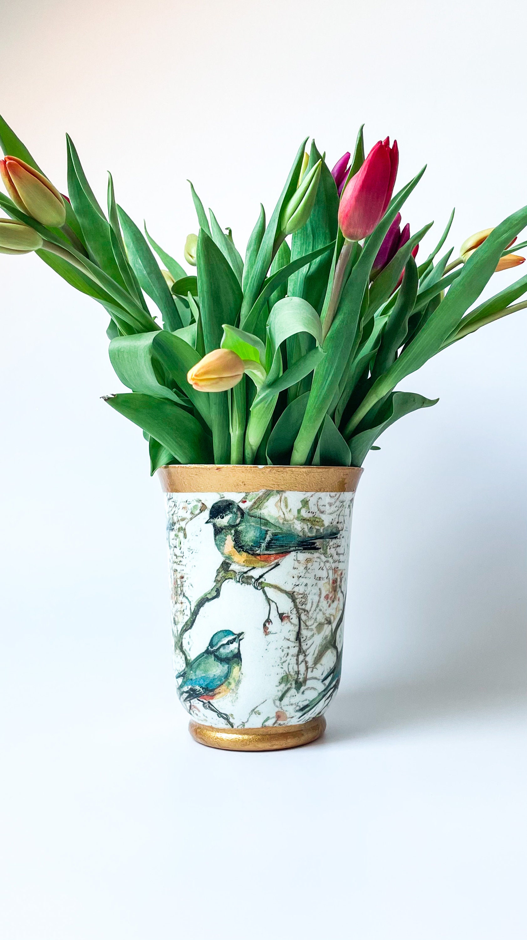 Large Glass Vase for Flowers Modern Hand Made Vase Home Etsy