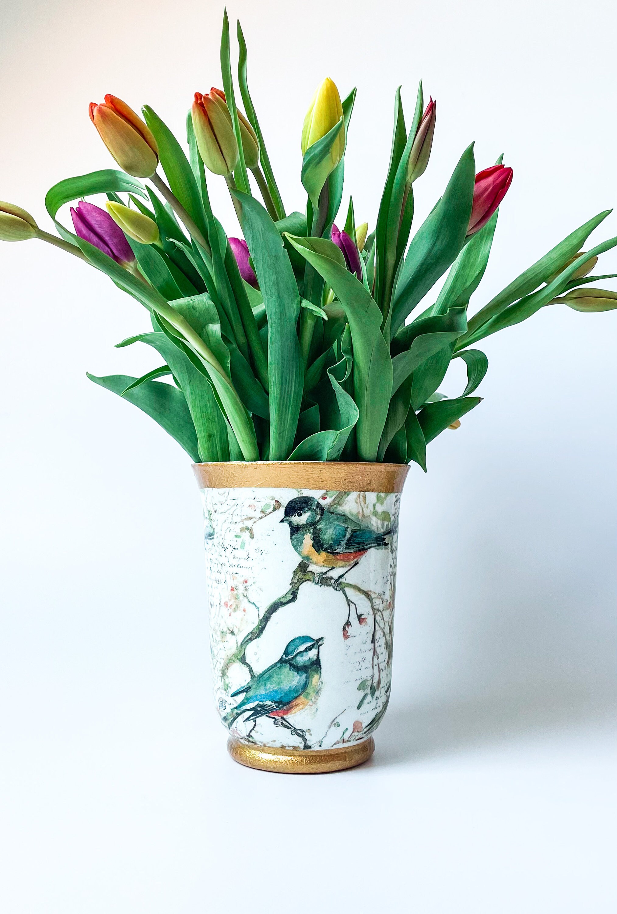 Large Glass Vase for Flowers Modern Hand Made Vase Home Etsy