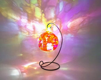 Aurora Borealis Glass Candle Holder – Hand Painted Decorative Tealight Holder