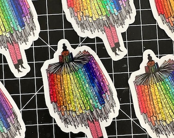 Rainbow Queen Glitter Sticker