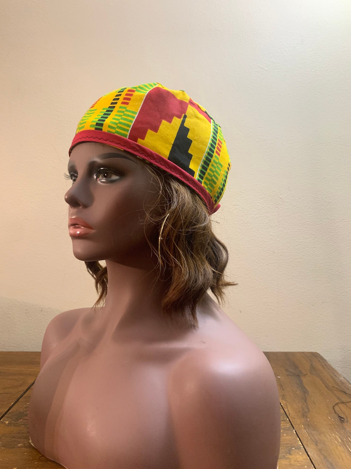 No Elastic skull cap style unisex fitted men African Print Etsy