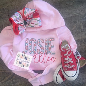 Christmas embroidered sweatshirt | Cheetah print name shirt | Custom sweatshirt | embroidered sweatshirt | Kids christmas shirt