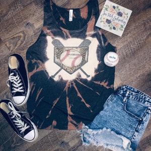 baseball tank top | home-plate bleached tank | bleached shirt |