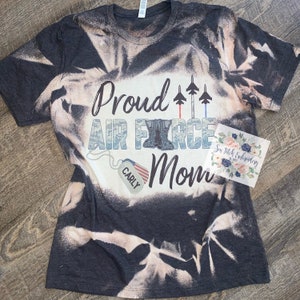 Air Force Mom Bleached Shirt | Bleached shirt | Military mom shirt | air force wife | air force sister