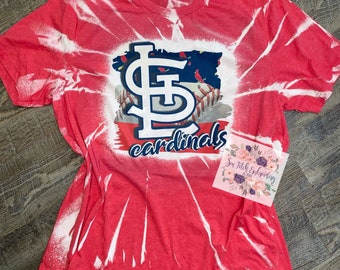 ST. LOUIS CARDINALS BASEBALL Majestic Tie Dye T-Shirt Red Black Adult  Medium