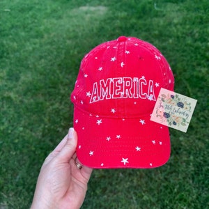America embroidered hat | Womens hat | Star hat | USA hat | 4th of july hat