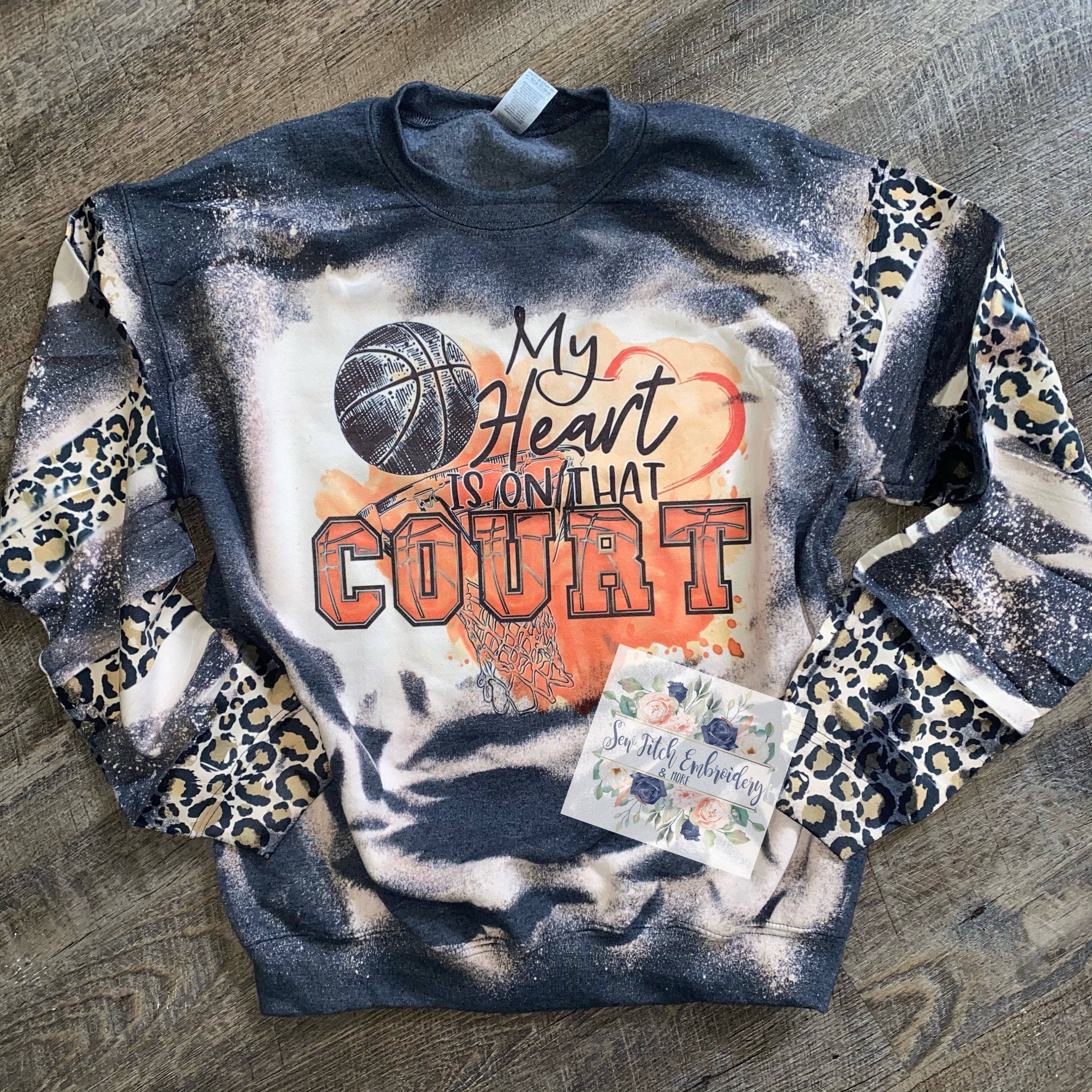 Discover basketball mom bleached sweatshirt