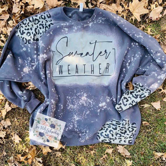Sweater Weather Leopard Print Bleached 