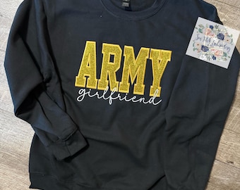army mom embroidered sweatshirt | sparkle army  sweatshirt | Custom sweatshirt | embroidered sweatshirt | army girlfriend | military spouse