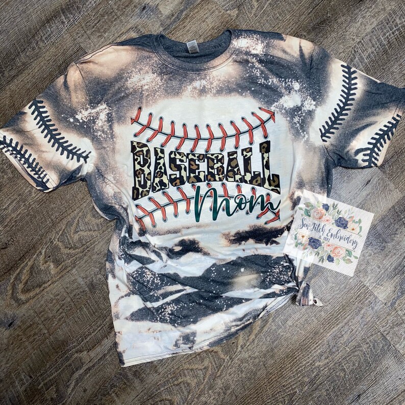 Baseball Mom Bleached Shirt Softball Mom Bleached Shirt Etsy
