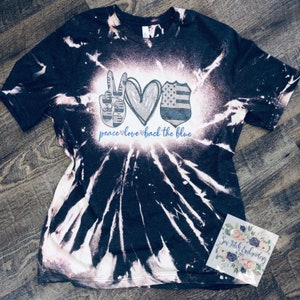 Back the blue bleached shirt