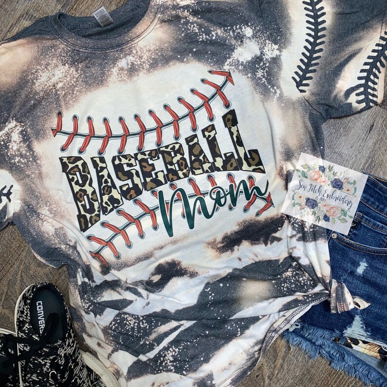Baseball Mom Bleached Shirt Softball Mom Bleached Shirt Etsy