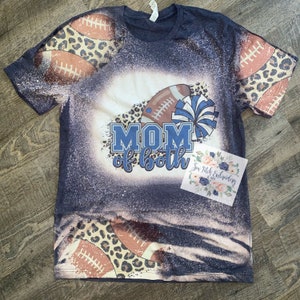 football and cheer mom bleached shirt  | football shirt | cheer mom | adult bleached shirt | mom of both shirt
